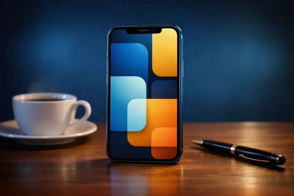 Ảnh minh hoạ điện thoại dựng đứng cho mục tải app hướng dẫn HB88